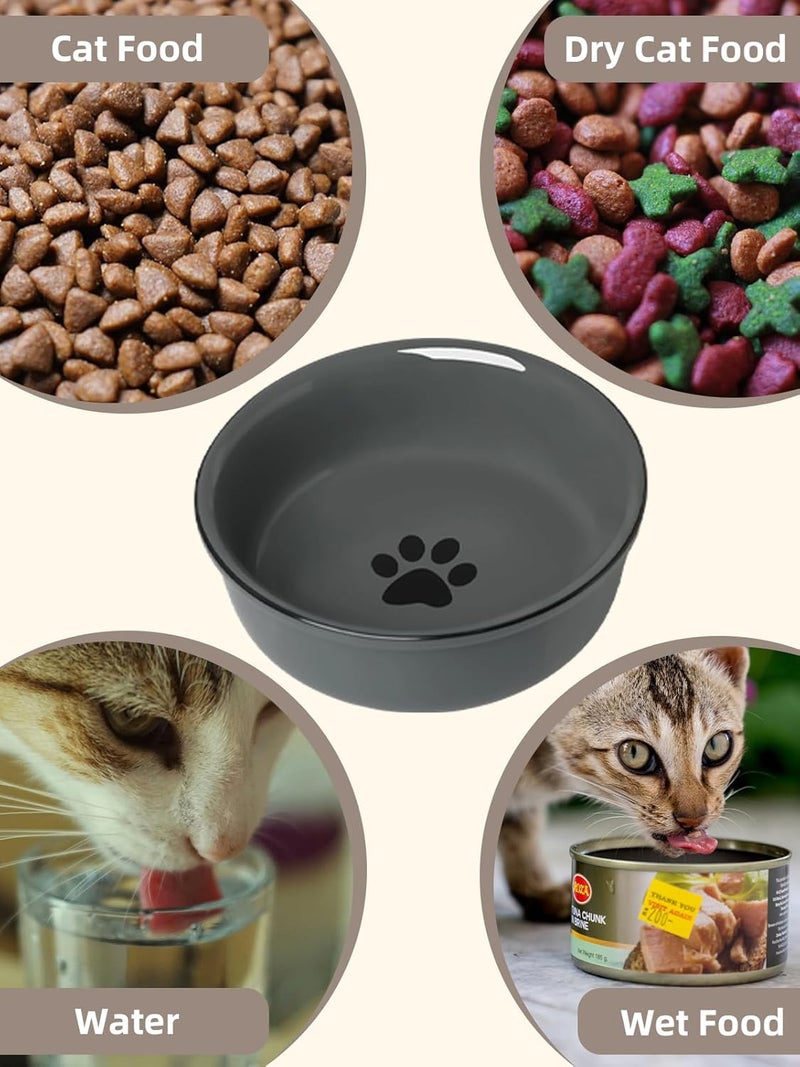 GDCZ Ceramics Raised Cat Bowls with Heighten Metal Stand,15 Ounces (Grey) - Image 5